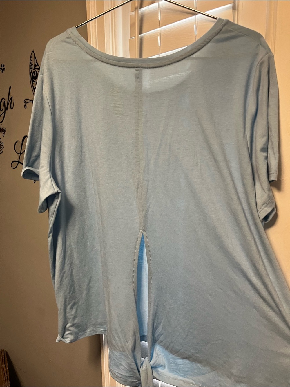 Pro Player Light Blue Short Sleeve Tie-Back Top